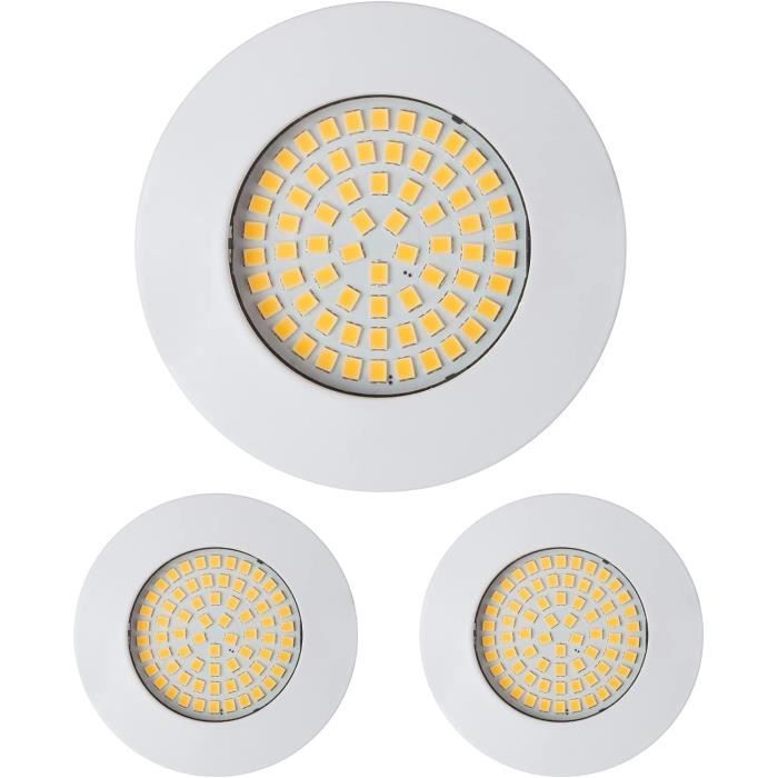Spot LED Encastrable Ultra Plat 5W - Dimmable, Orientable 30° - Blanc Chaud 3000K - Pour Plafond/Mur (Lot De 3)