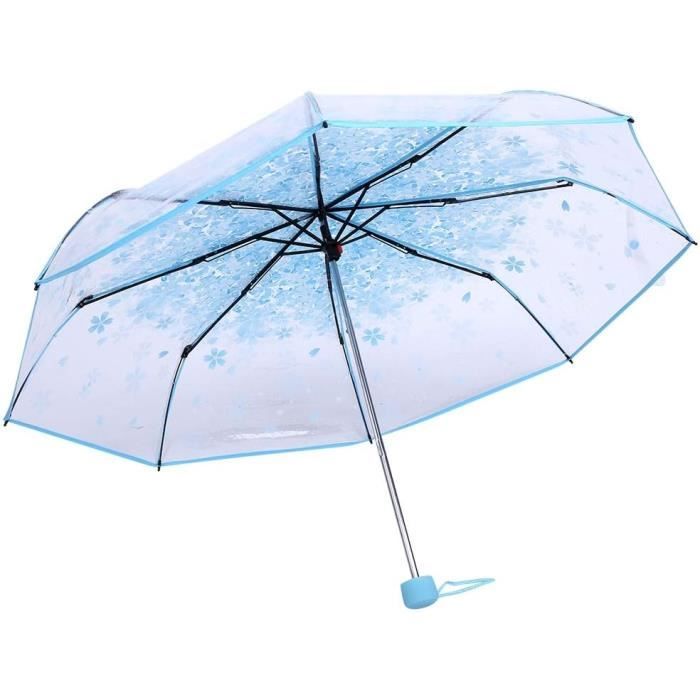 Parapluie Transparent Pliable Automatique - 3 Volets, Léger, Portable Pour Hommes Et Femmes