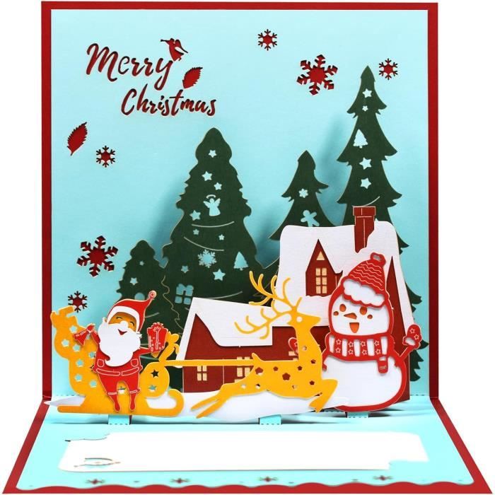 Carte De Noël Pop-up 3D Avec Renne Et Paysage D'hiver - Cavoado W001 - Neuf - Dimensions: 20.5x15.5x0.4cm