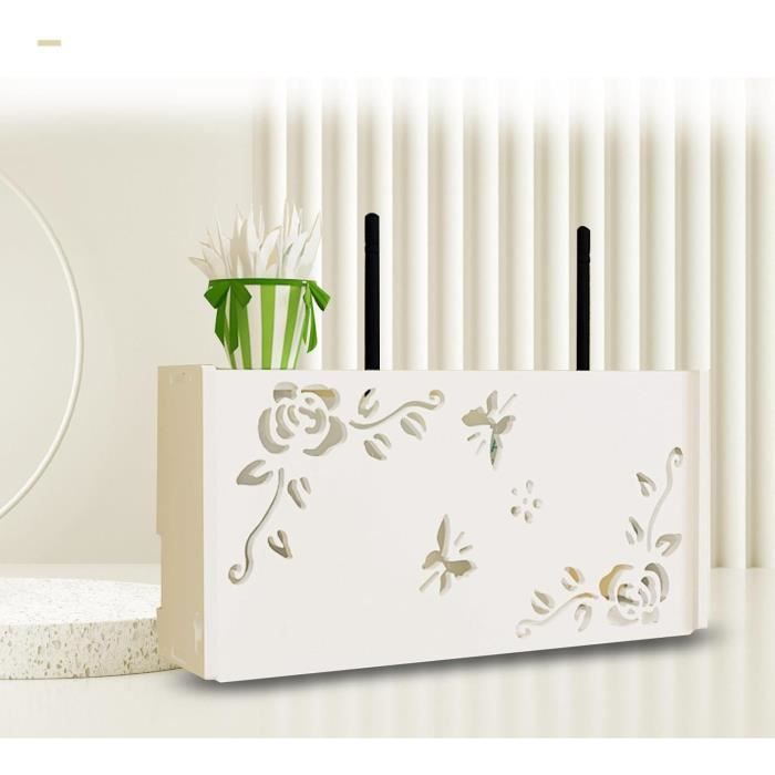 Boîte De Rangement Pour Routeur – En Bambou Et Plastique, Cache-câbles, Pour Salon Ou Bureau