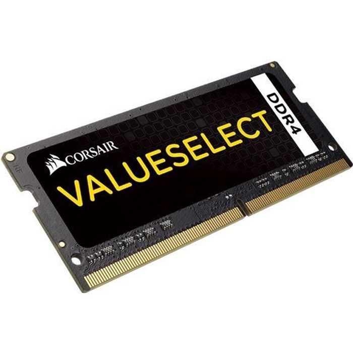 Vente Memoire PC CORSAIR Mémoire PC Portable DDR4 - Value Select 8 Go (1 x 8 Go) - 2133 MHz - CAS 15 (CMSO8GX4M1A2133C15) pas cher