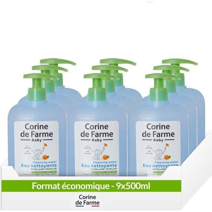 Éco Pack de 9 x Eau Nettoyante Micellaire au Calendula apaisant