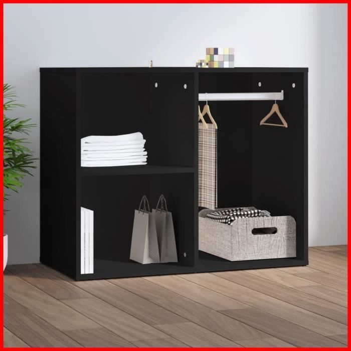 Armoire de dressing - CUQUE - Noir - 80x40x65 cm - Bois dingénierie - Montage requis