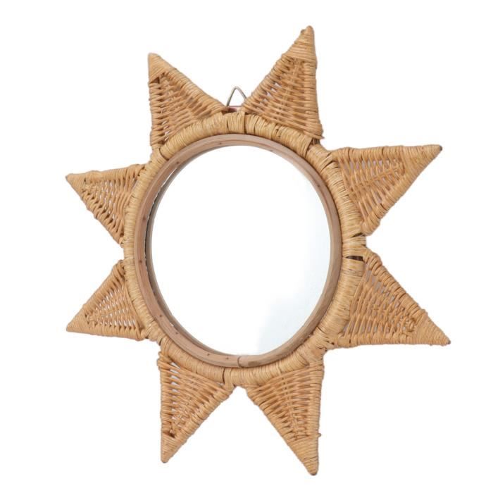 Miroir Mural Rotin Tissé Naturel Cannage "Square" Opjet