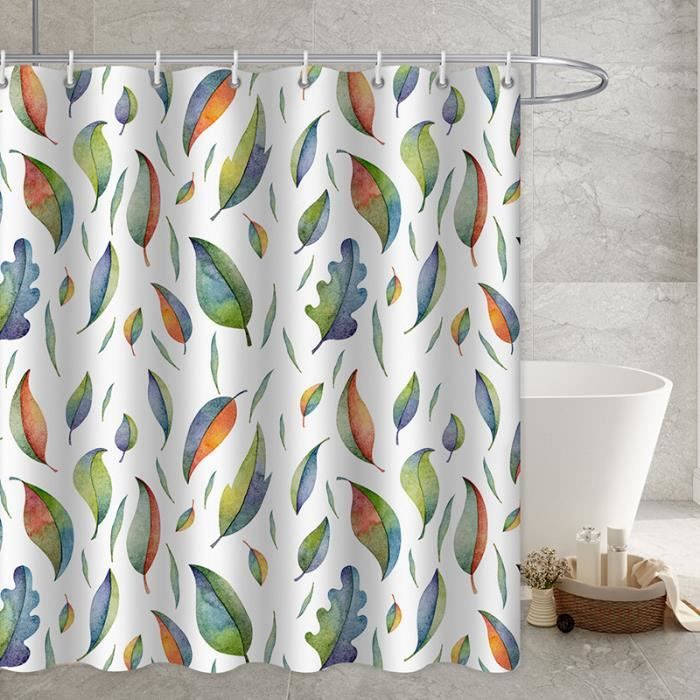 Rideau De Douche Blanc Uni 200x260 Cm - Imperméable, Anti-moisissure - Avec œillets Et Crochets ABS Inclus