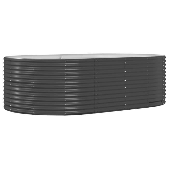 Jardinière Extérieure En Acier Enduit Poudre 620x80x36cm - Anthracite - Potager Surélevé, Balcon, Terrasse - Résistante à La Rouille, Assemblage Requis