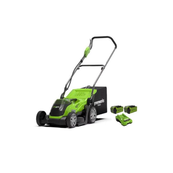 Greenworks Tondeuse à gazon et batterie 2 Ah 2 x 40V G40LM35 2501907UC