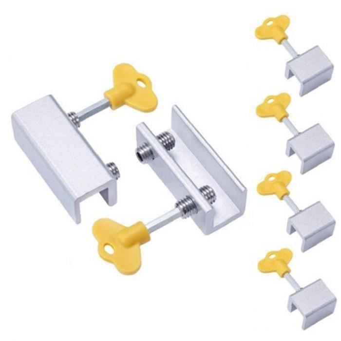 Bloque porte Coulissante,4pcs Fenêtre Verrouillage De Sécurité Enfant avec Patin Adhésif Sans Percage pour la Sécurité de Bébé - Bricolage