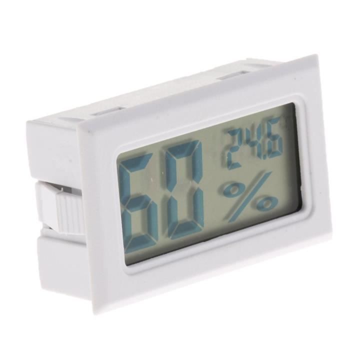 ICQUANZX 2-en-1 LCD numérique intégré thermomètre hygromètre avec Externe pour incubateur de Reptile Aquarium volaille Blanc 