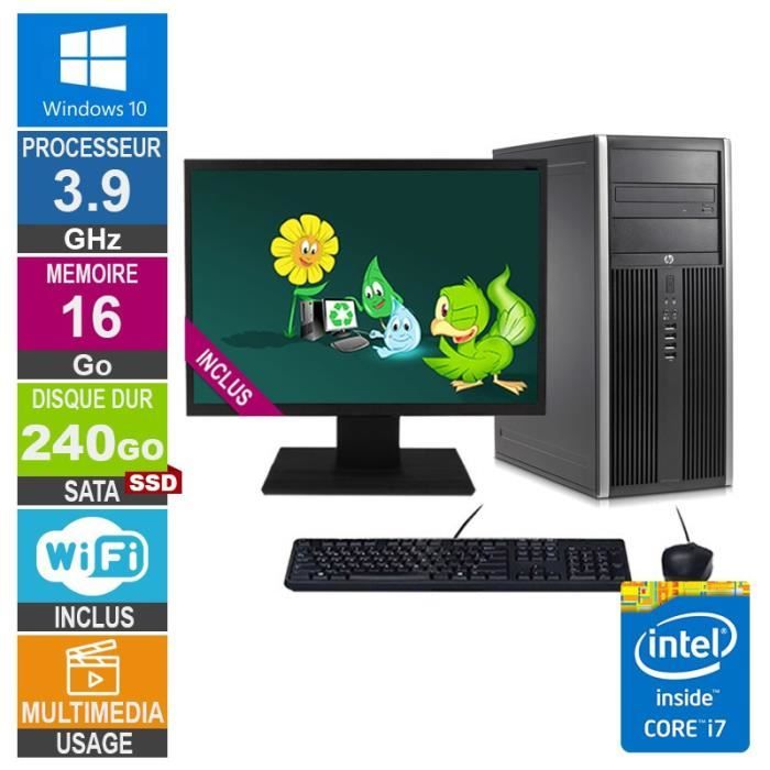 PC de bureau HP Elite 8300 CMT Intel i7 3770 3.90GHz RAM 240Go SSD Ecran - vue 2