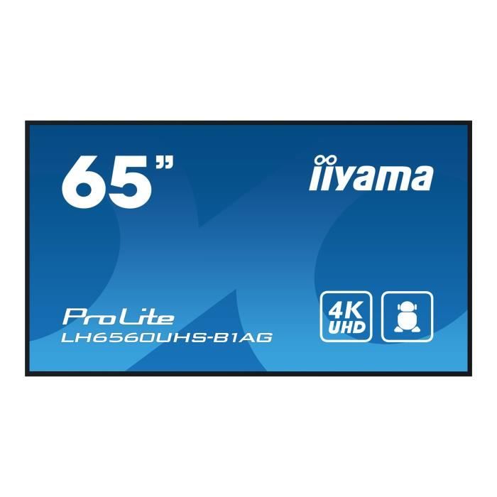 Écran LCD LED 65 IIYAMA ProLite LH6560UHS B1AG 4K UHD Lecteur multimédia SoC Noir