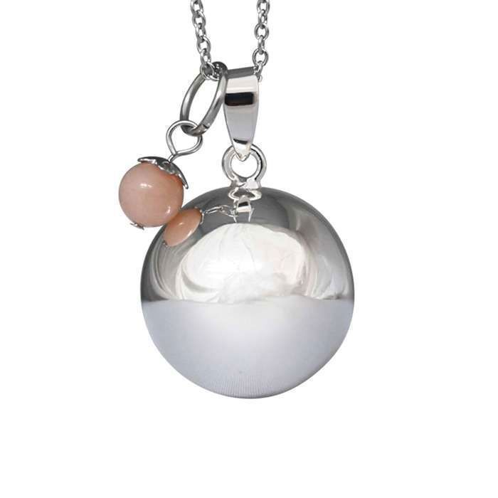 Collier De Grossesse Avec Symbole Ôm - Chaîne Longue En Métal Argenté Hypoallergénique - Neuf Avec étiquettes