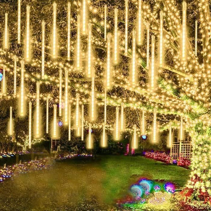 Kaixin-Météore Pluie Guirlandes Lumineuse Lampe LED effet pluie de météores 8 Tubes 30CM 144 LED Eclairage Météore Douche Lumière E