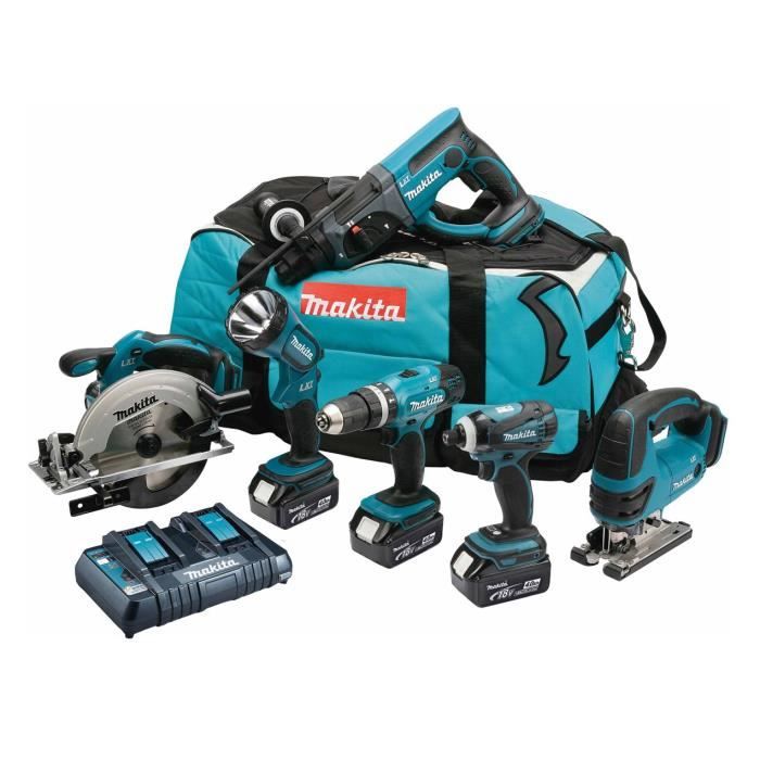 Makita Pack 6 Machines Dlx6017pm Avec 3 Batteries 18v 4ah Li Ion Sac De Transport Et Chargeur Dc18rd Achat Vente Pack De Machines Outil Pack 6 Machines Dlx6017pm Cdiscount