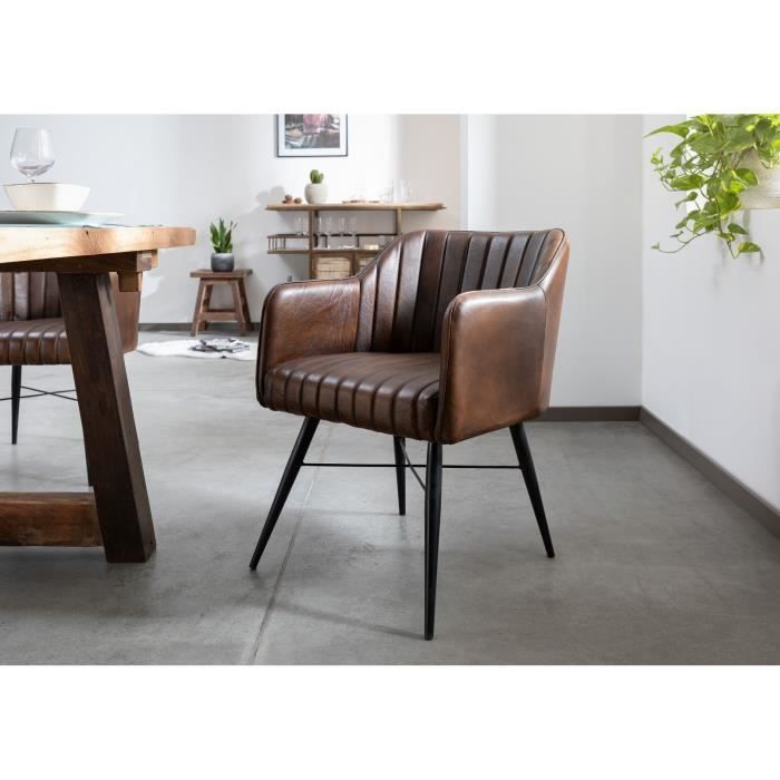 Chaise - Cuir (Marron) - IRON LABEL 11 Chaise - Cuir (Marron) - IRON LABEL 11