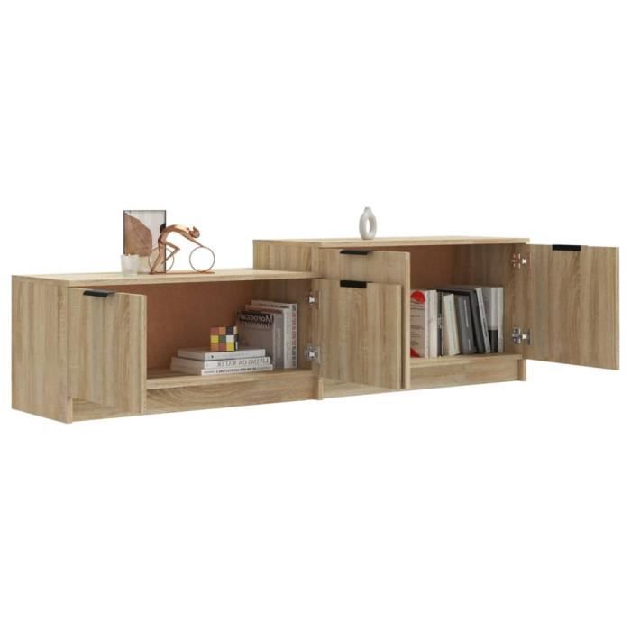 Armoires murales 2 pcs sonoma gris 99x18x16,5 bois ingénierie | Leroy