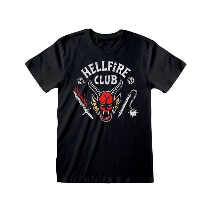 T-Shirt Heroes Inc - Stranger Things - Hellfire Club Logo Black - Uni - Adulte - Mixte