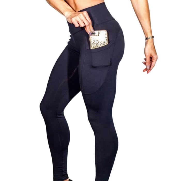 Occffy Legging de Sport Femme Pantalon de Yoga avec Poches Yoga Fitness Gym Pilates Taille Haute Gaine DS166 