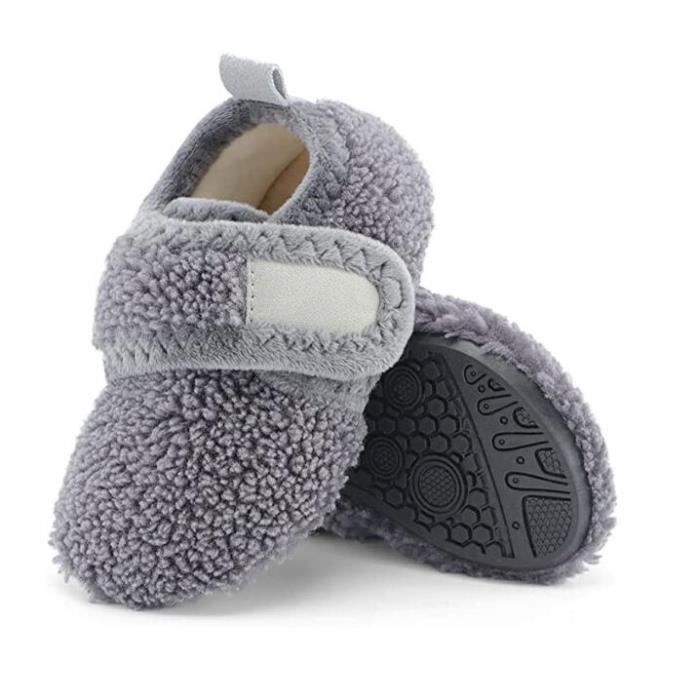 Chaussons Chaussettes Bebe Garcon Fille Chaussures Maison D Hiver Chaudes Pantoufles Antiderapantes Pour Enfants Bleu Cdiscount Chaussures