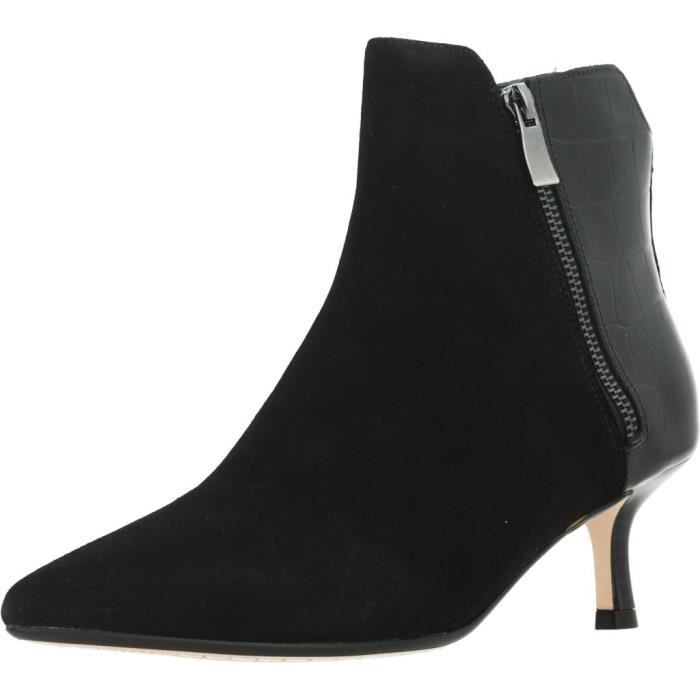 Bottine femme Clarks 130530 Talon carré 7cm Noir Noir