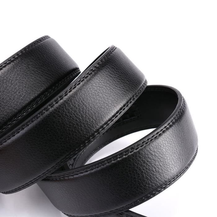 la couleur noire hommes boucle automatique ceintures en cuir véritable sans boucle taille ceintures hommes dé