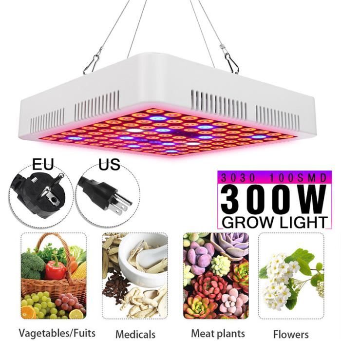 300W 100LED Lampe de Croissance Plant Full Spectrum UV Culture Floraison Légume EU Prise