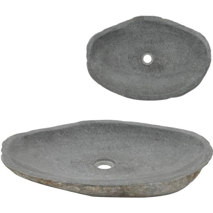 Luxueux MagnifiqueLavabo en pierre de rivière Ovale 6070 cm Lavabo en