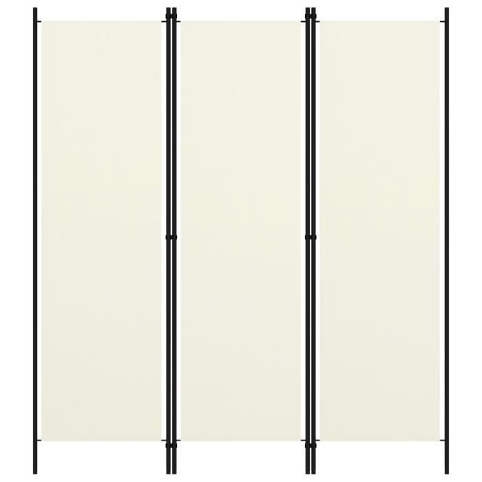 5937 Joli Cloison de séparation Paravent 3 panneaux Blanc crème 150x180 cm Chic Meuble Professionnel Dimension:150 x 180 cm Haute qu