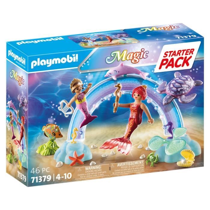 Playmobil 71469 Famille De Sirènes – 4 Figurines, Coquillages, Poussette Sous-marine – Matériaux Recyclés – Dès 4 Ans