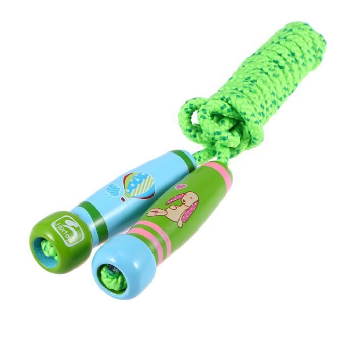 Corde à Sauter Arc-en-ciel Réglable 240 Cm - Poignées En Bois De Hêtre - Pour Enfants Filles Et Garçons