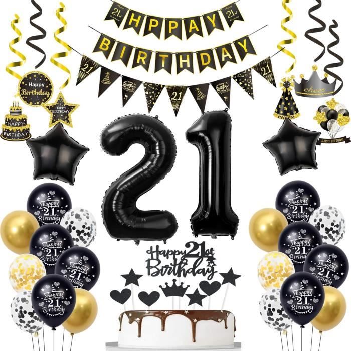 Decoration Anniversaire Homme Femme,Arche Ballon Noir Et Or,Décor De