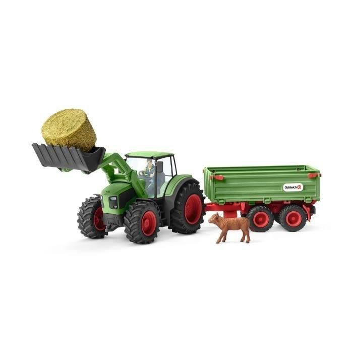 Schleich - Tracteur avec remorque - Farm World - Multicolore - 42379 - Enfant - Mixte