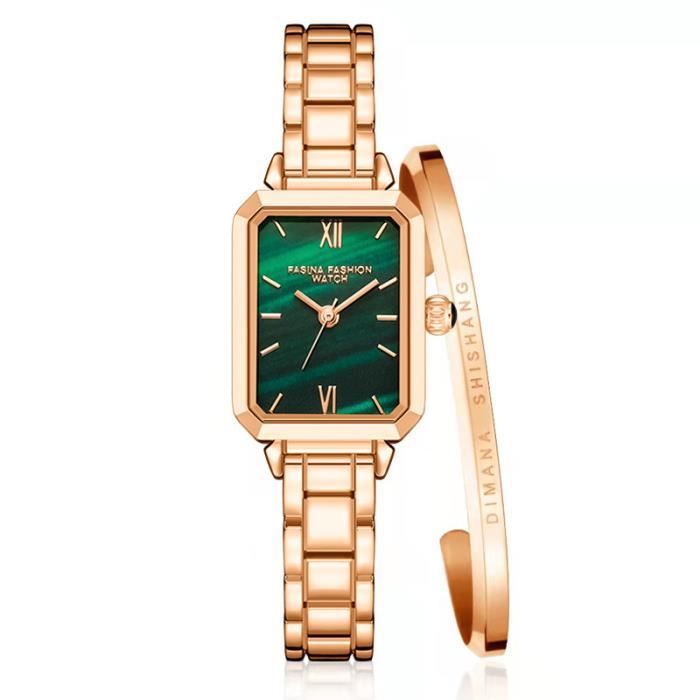SHARPHY Coffret montre femme bracelet adran rectangulaire