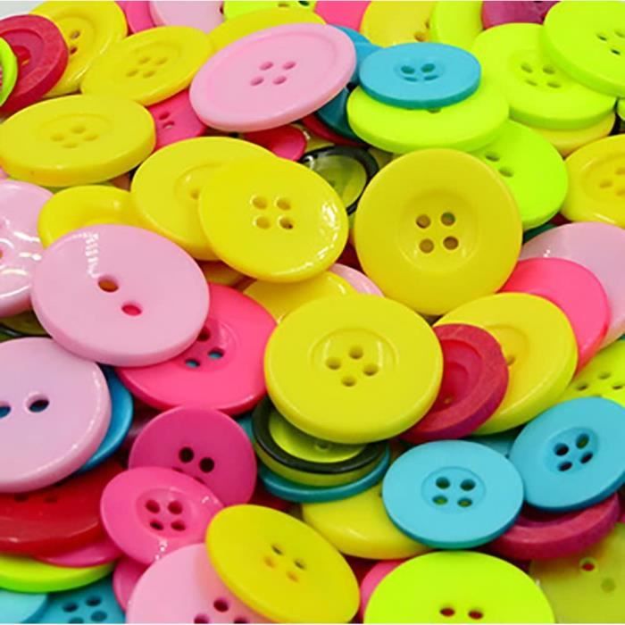 Lot De 20 Boutons Plats Scrapbooking Rouge 2 Trous - Diamètre 11 Mm - Résine - Neuf - Mercerie