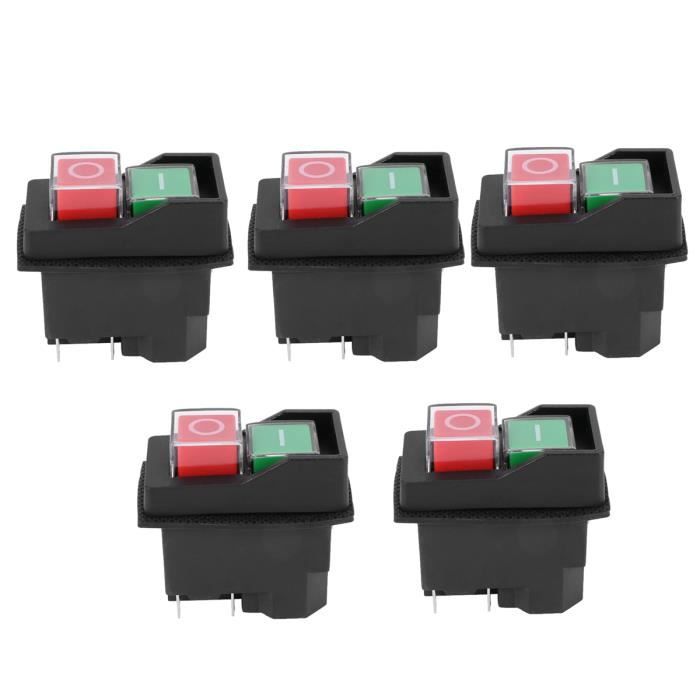 Interrupteur à Bouton-poussoir Magnétique étanche KJD17 - 5 Broches, 220-240V, IP55 Pour Sécurité Machines