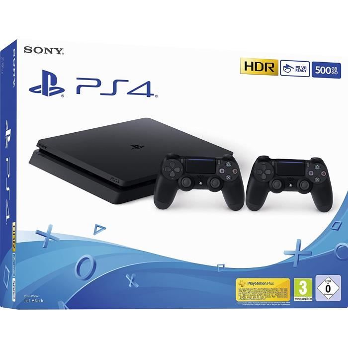 Console de jeu - Playstation 4 - 500Go - Pack 2 manettes inclus - Noir 