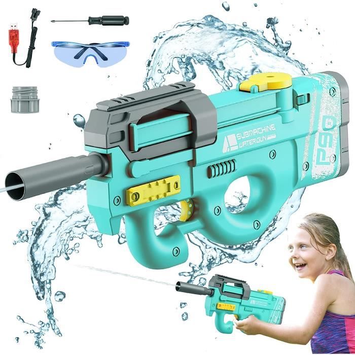 Pistolet à Eau Électrique Rechargeable - 500cc - Effets Lumineux - Portée 10m - Pour Jeux D'Extérieur