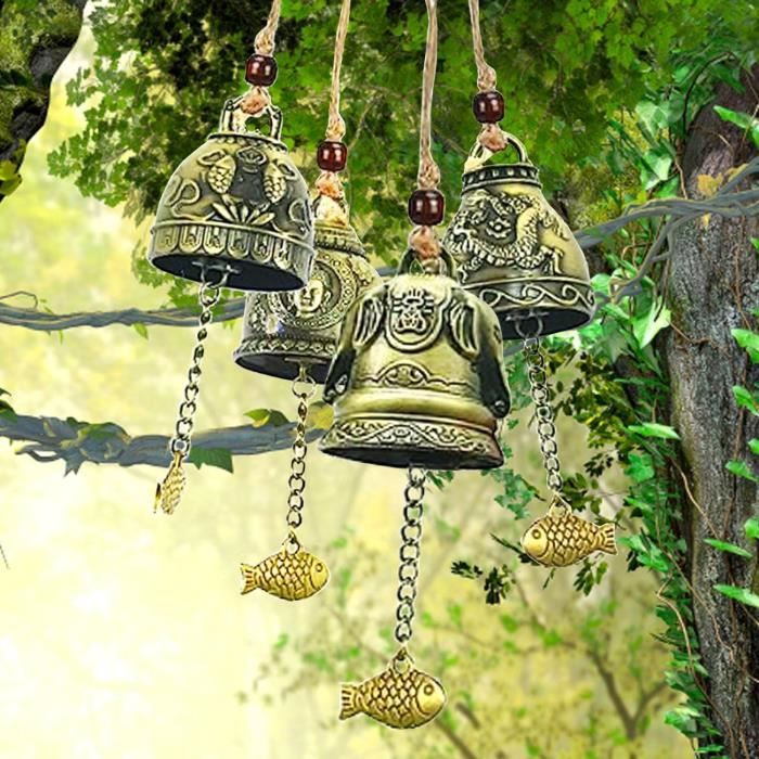 Carillon éolien en forme d'éléphant, style chinois Feng Shui cloches porte-bonheur avec musique nette pour décoration de la maison, cadeau à suspendre à une porte Carillon éolien en forme d'éléphant, style chinois Feng Shui cloches porte-bonheur avec musique nette pour décoration de la maison, cadeau à suspendre à une porte