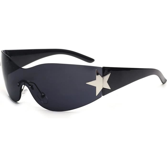 Lunettes De Soleil Y2K Sans Monture Star - Style Enveloppant UV400 Protection Totale Femme Homme