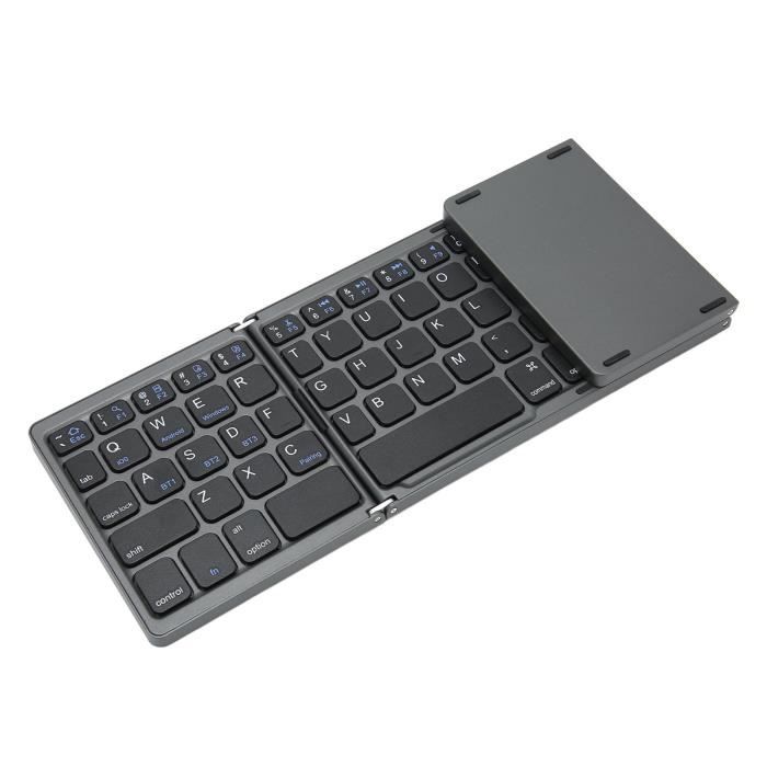 Tbest Clavier pliant Clavier Bluetooth pliable avec clé numérique 81 touches alimenté par batterie Type C Interface clavier