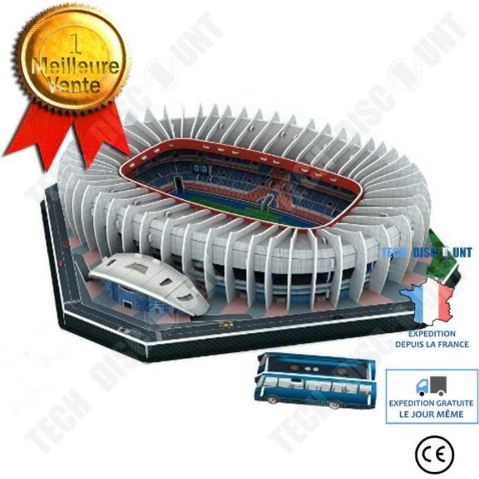 TD® Stade Parc des Princes Stade domicile Paris Saint-Germain Bâtiment Stade Jouets d'assemblage bricolage modèle 3D