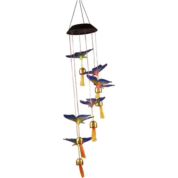 Chaîne De Pluie En Fer Durable 2,4M Avec 12 Oiseaux Métalliques - Décoration Extérieure & Carillon Éolien