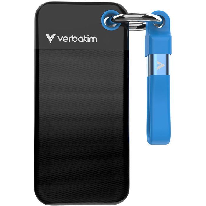 Disque SSD externe - VERBATIM - Pocket - 1 To - Noir / Bleu