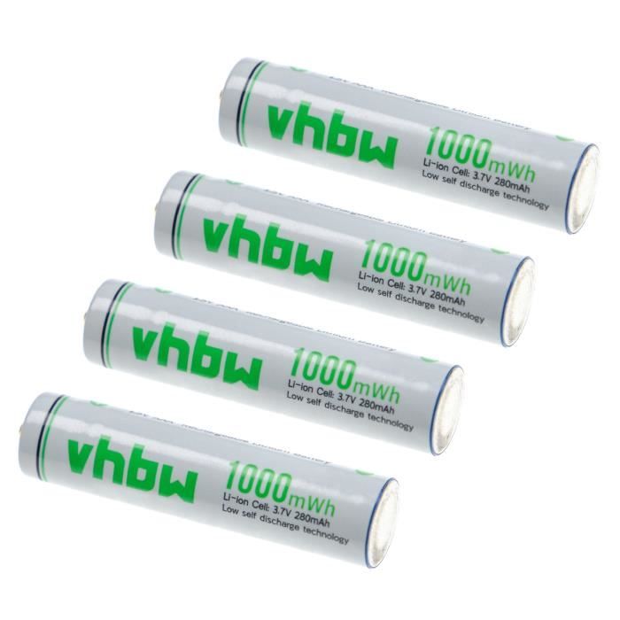 Vhbw Lot de 4 piles rechargeables AAA, HR03 compatible avec