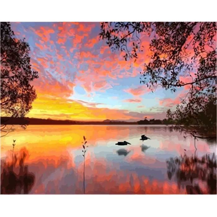 bricolage peinture par numeros coucher de soleil toile impression photo mur art pour salon 40x50cm sans cadre style 38 cdiscount beaux arts et loisirs creatifs pages coloriages