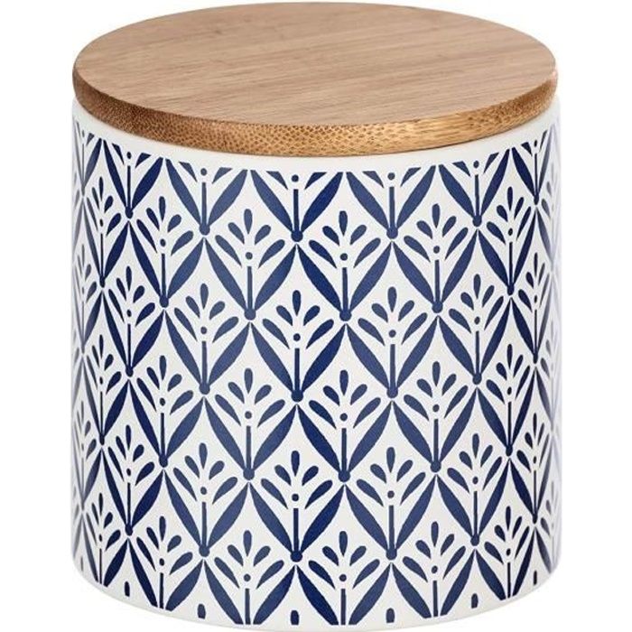 Sweejar Boîtes de cuisine en céramique, 58 FLOZ en porcelaine avec couvercle hermétique en bois