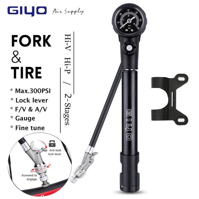 Pompe Haute Pression Pompe à Chocs Vélo 300 PSI - Multifonction Pour Fourche Et Amortisseur Pompe A Velo Manometre