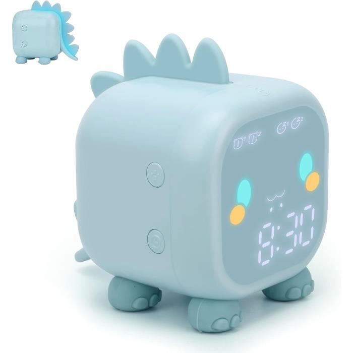Réveil pour enfants réveil numérique pour chambre denfant réveil lumineux avec réveil USB (bleu)