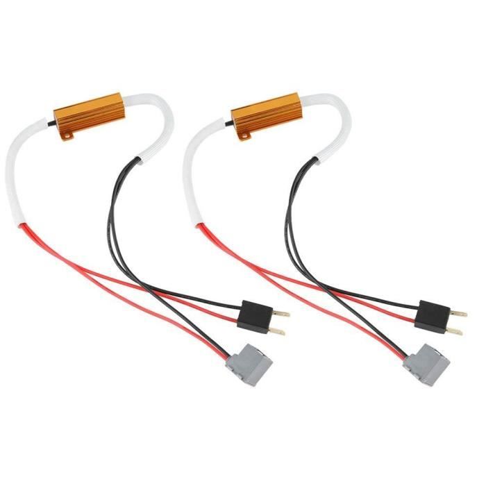 coche canbus Libre de Error de h7, 2 PCS H7 LED Phare Décodeur Résistance Canbus Radio Audio Anti-interférence Anti-Scintillement Erreur Annulateur Filtre pour H7