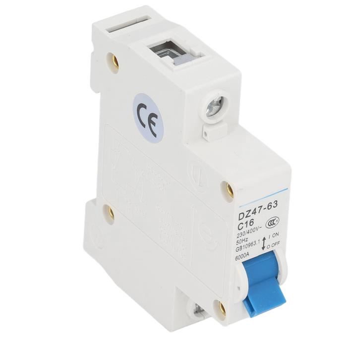 Disjoncteur FI/LS 16A 30mA C16 1P+N – Protection Surcharge Et Fuite Courant Rail DIN